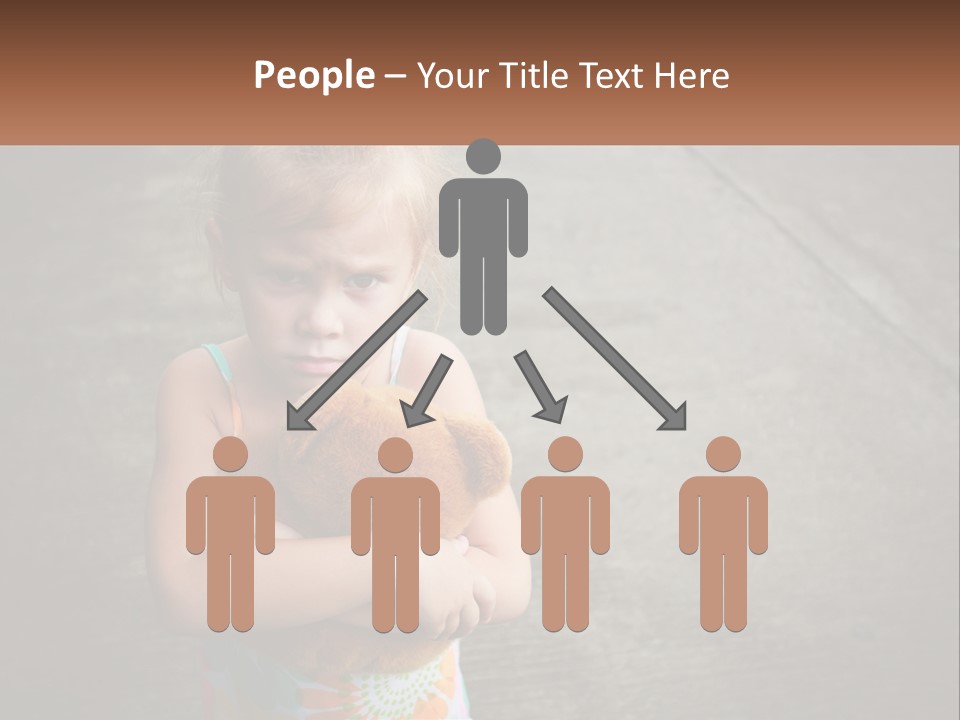 A Little Girl Holding A Teddy Bear In Her Arms PowerPoint Template