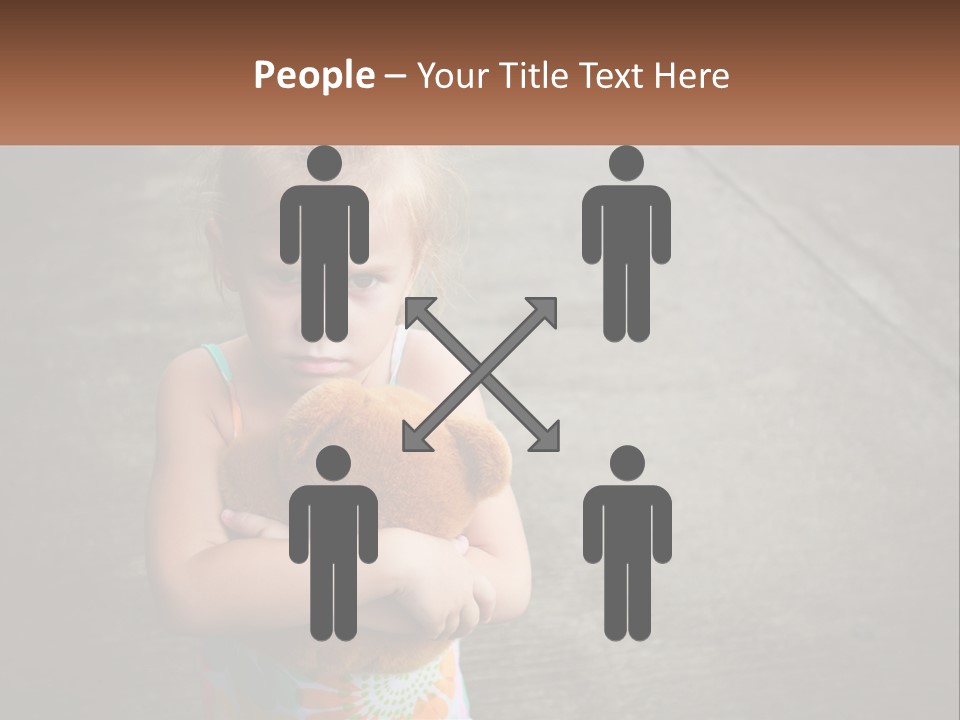 A Little Girl Holding A Teddy Bear In Her Arms PowerPoint Template