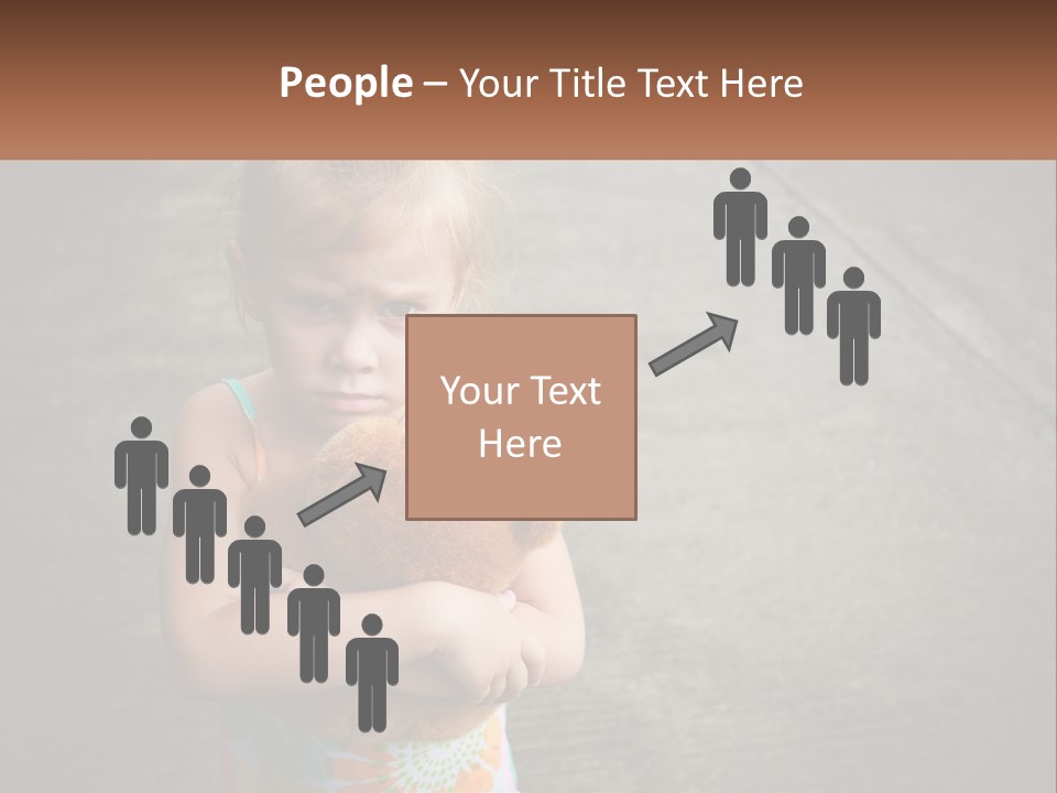 A Little Girl Holding A Teddy Bear In Her Arms PowerPoint Template