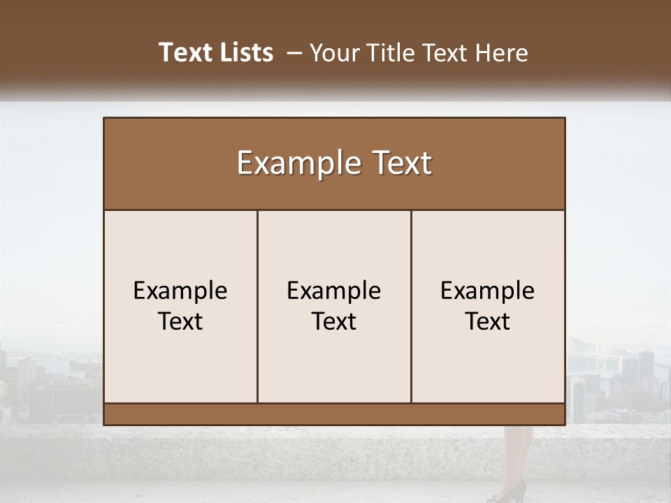 A Woman Standing On A Ledge In Front Of A City PowerPoint Template