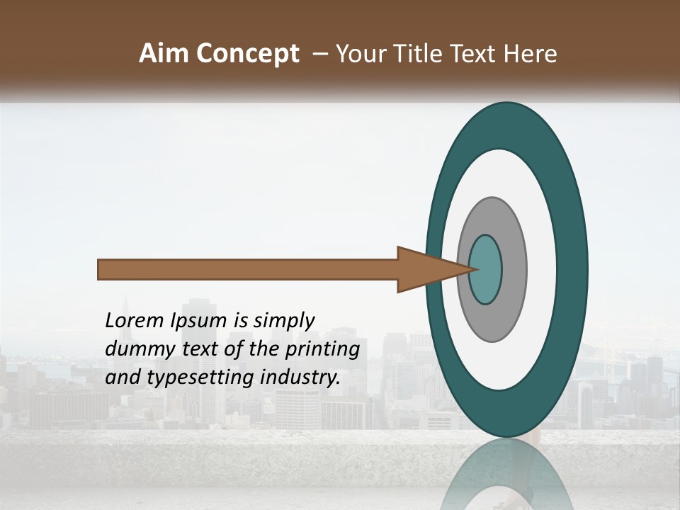 A Woman Standing On A Ledge In Front Of A City PowerPoint Template