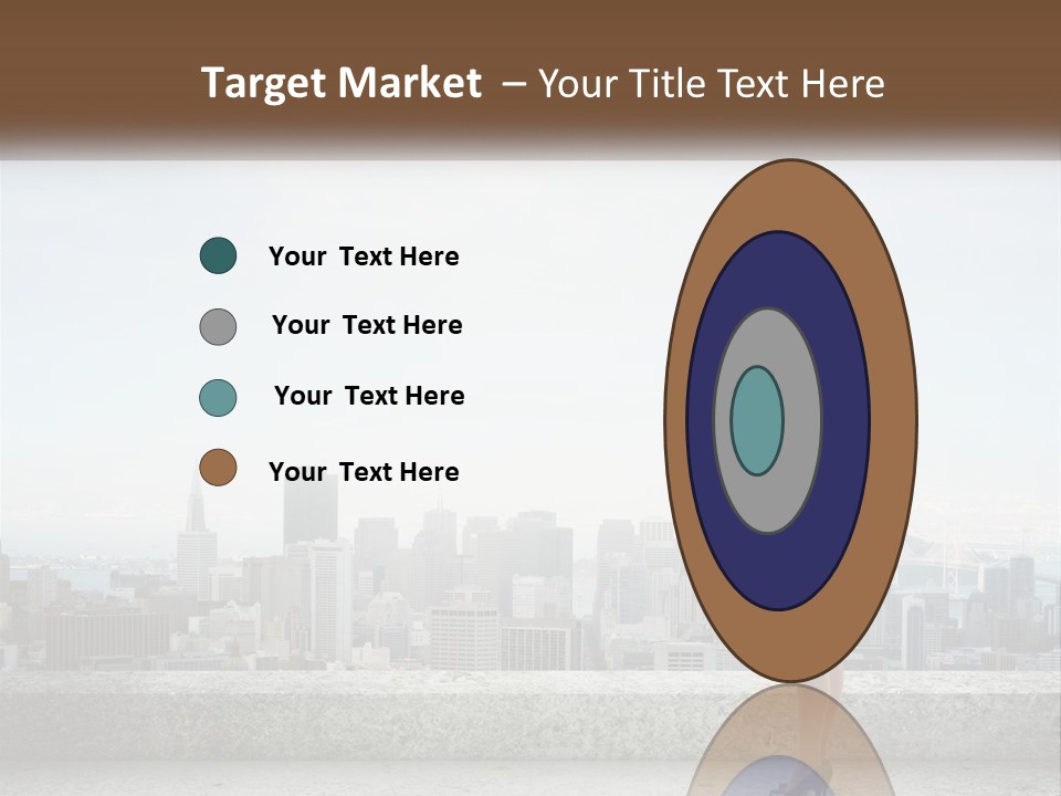 A Woman Standing On A Ledge In Front Of A City PowerPoint Template