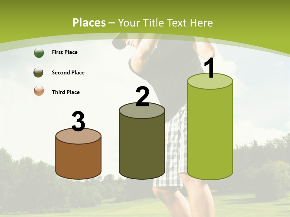 A Man Is Playing Golf On A Green Field PowerPoint Template