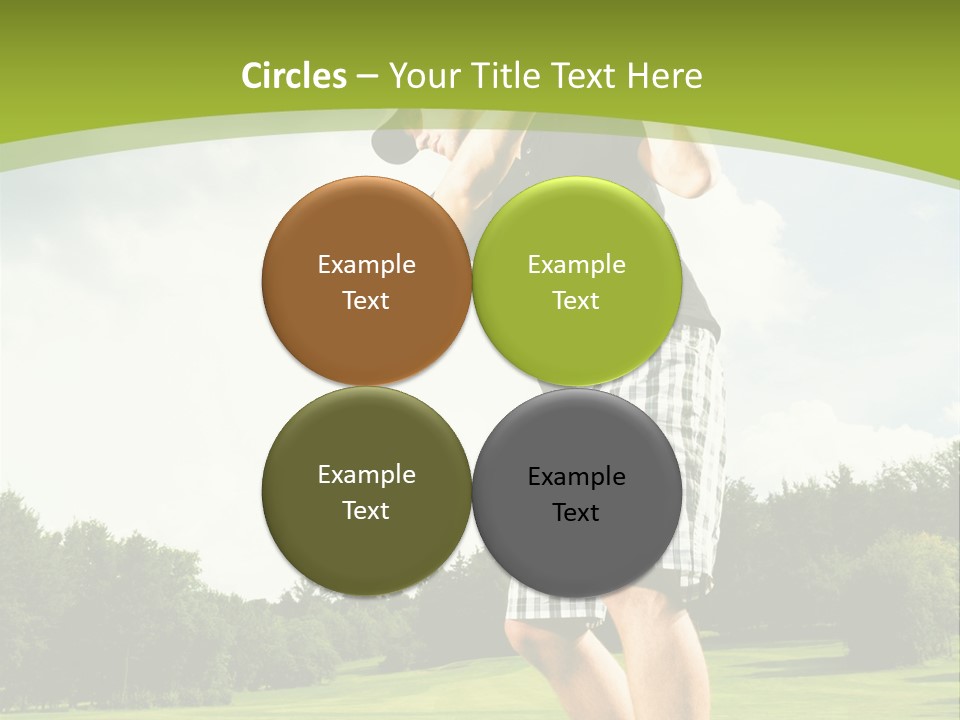 A Man Is Playing Golf On A Green Field PowerPoint Template
