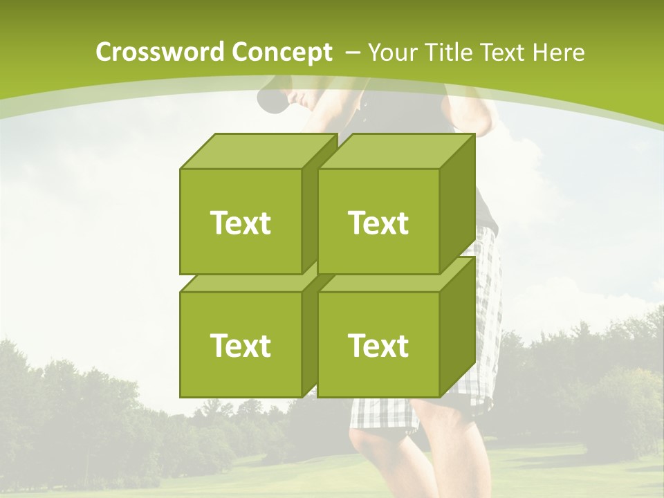 A Man Is Playing Golf On A Green Field PowerPoint Template