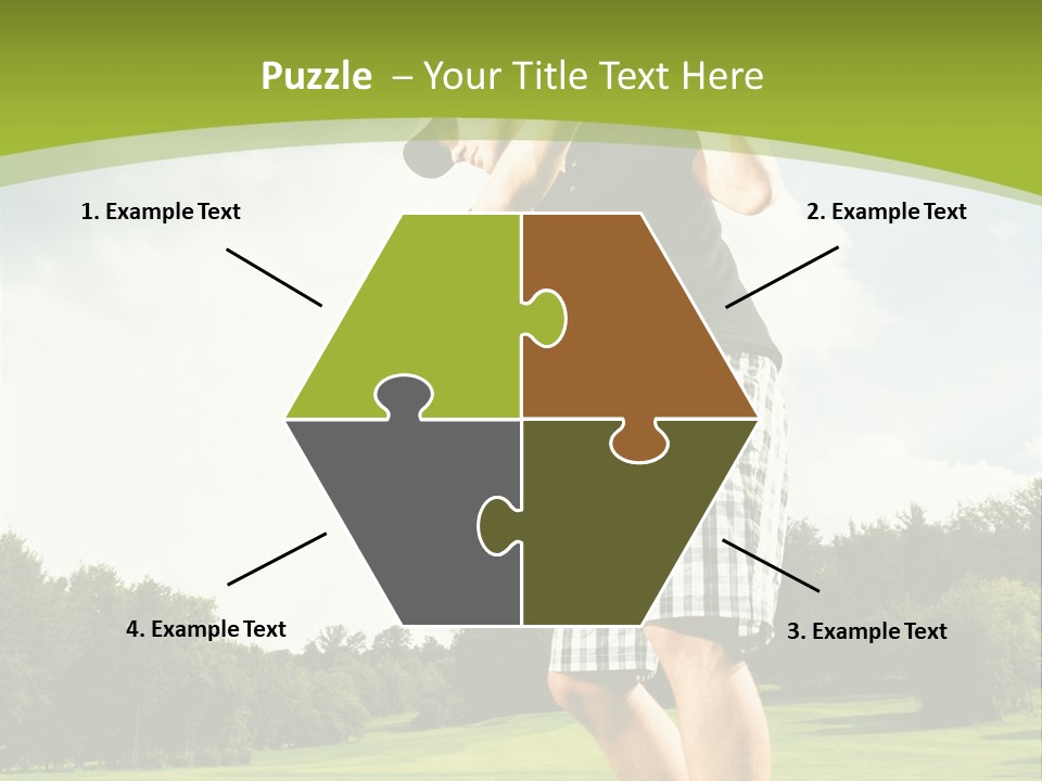 A Man Is Playing Golf On A Green Field PowerPoint Template