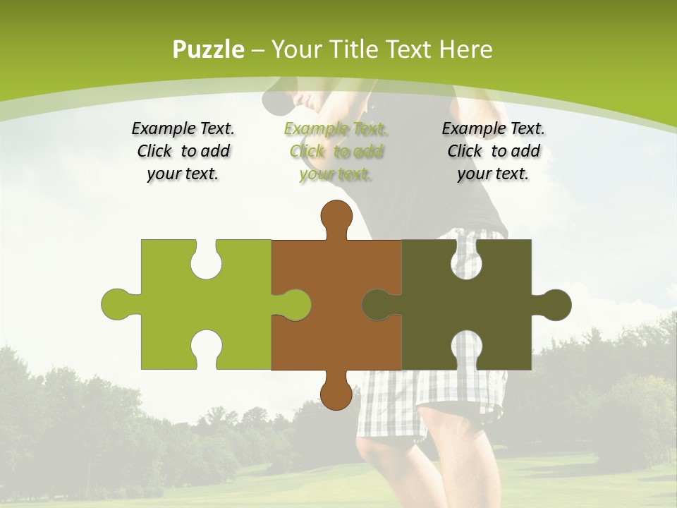 A Man Is Playing Golf On A Green Field PowerPoint Template