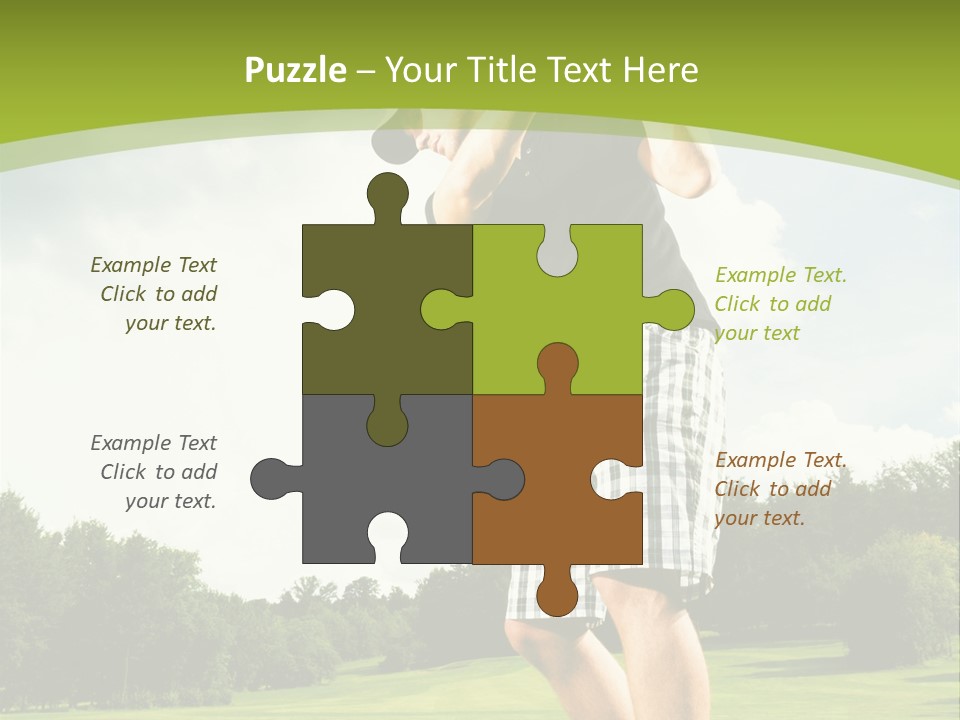 A Man Is Playing Golf On A Green Field PowerPoint Template