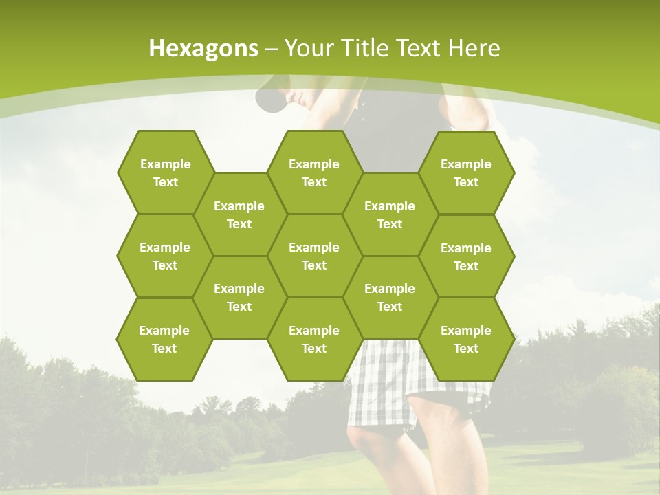 A Man Is Playing Golf On A Green Field PowerPoint Template