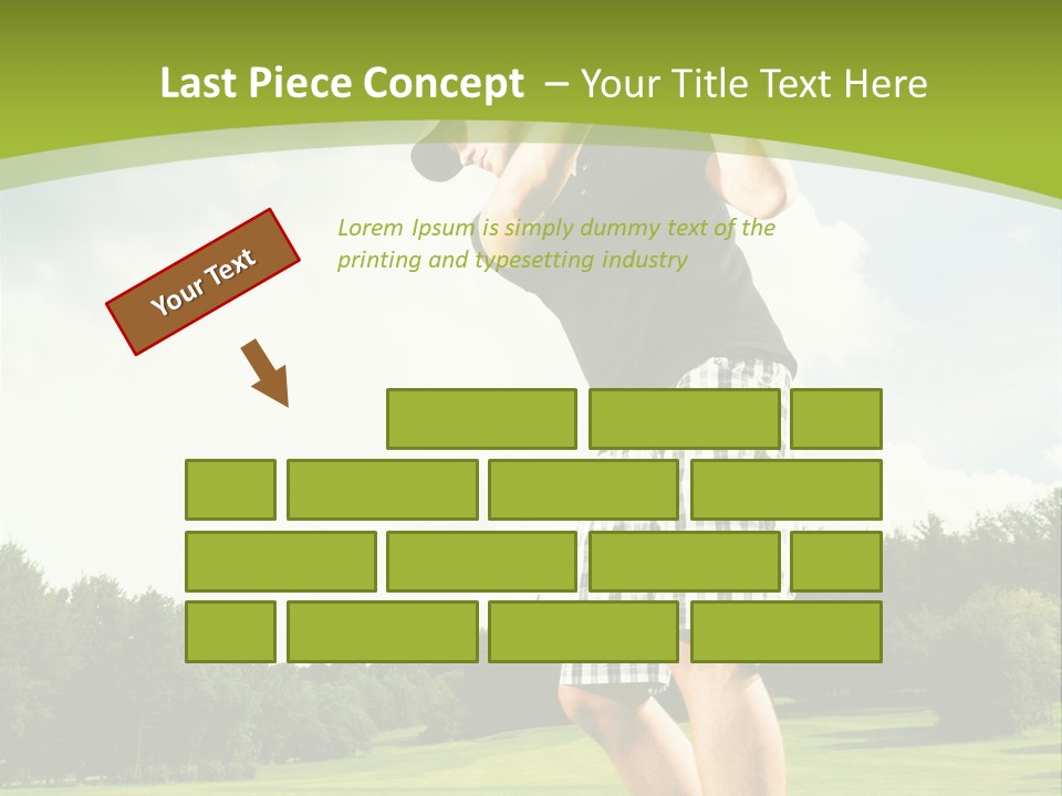 A Man Is Playing Golf On A Green Field PowerPoint Template