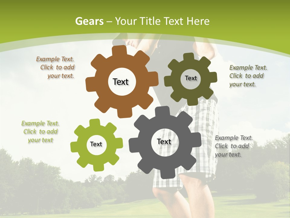 A Man Is Playing Golf On A Green Field PowerPoint Template