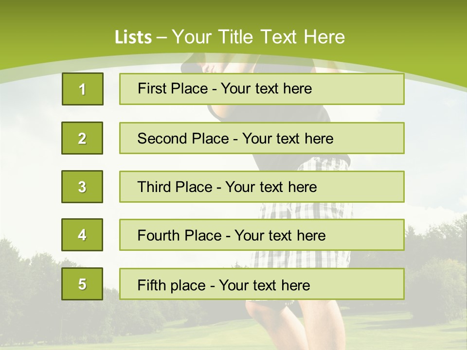 A Man Is Playing Golf On A Green Field PowerPoint Template
