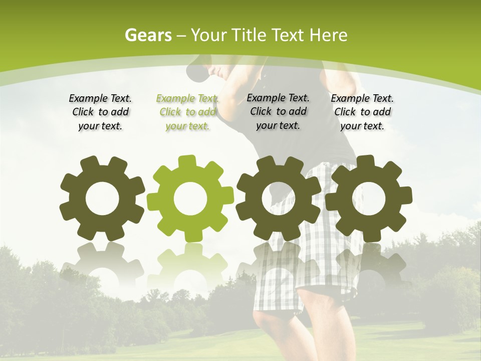 A Man Is Playing Golf On A Green Field PowerPoint Template