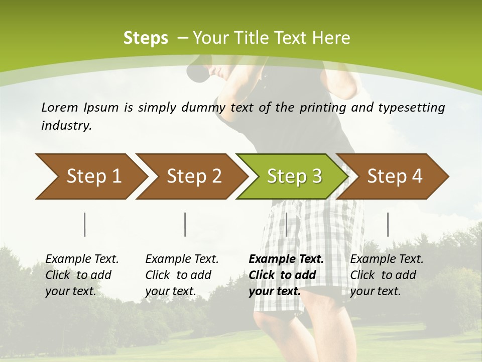 A Man Is Playing Golf On A Green Field PowerPoint Template