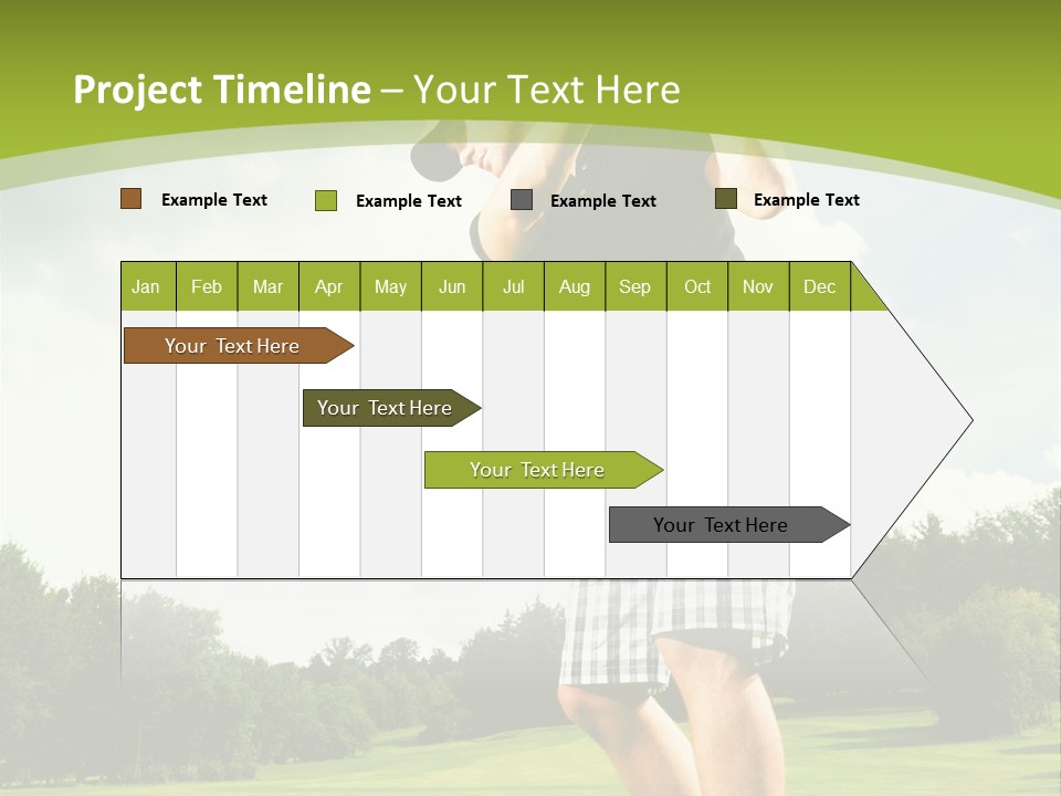 A Man Is Playing Golf On A Green Field PowerPoint Template