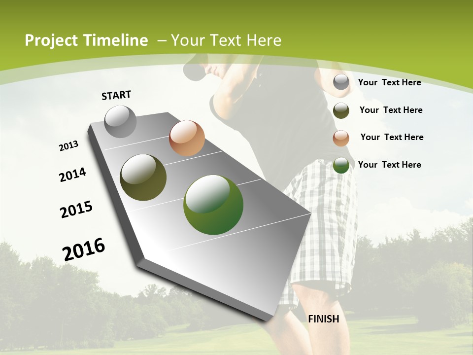 A Man Is Playing Golf On A Green Field PowerPoint Template