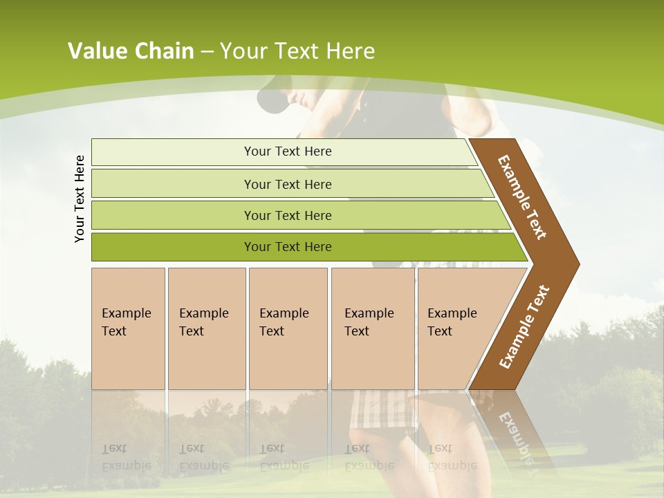 A Man Is Playing Golf On A Green Field PowerPoint Template