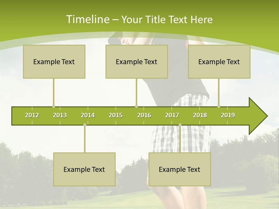A Man Is Playing Golf On A Green Field PowerPoint Template