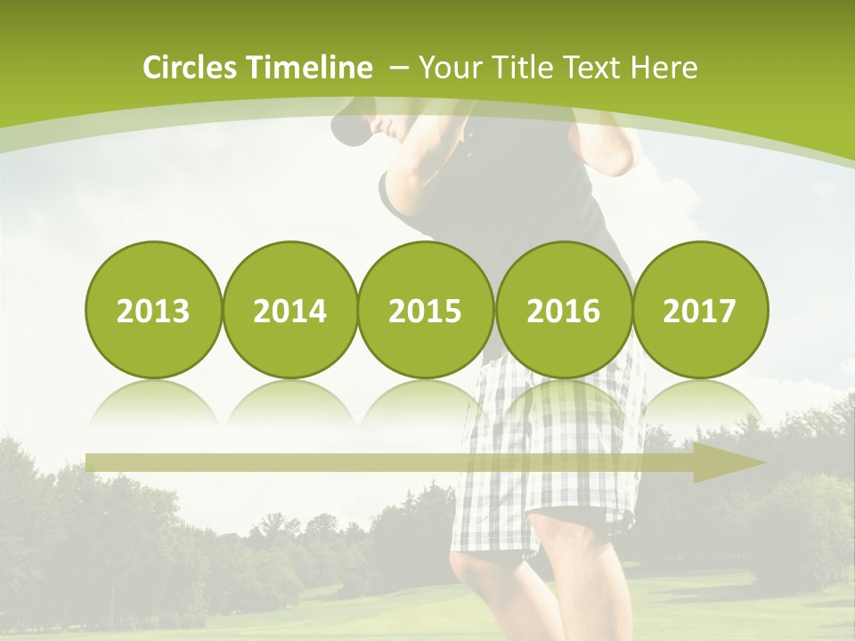 A Man Is Playing Golf On A Green Field PowerPoint Template