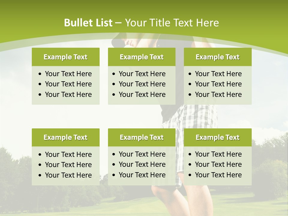 A Man Is Playing Golf On A Green Field PowerPoint Template