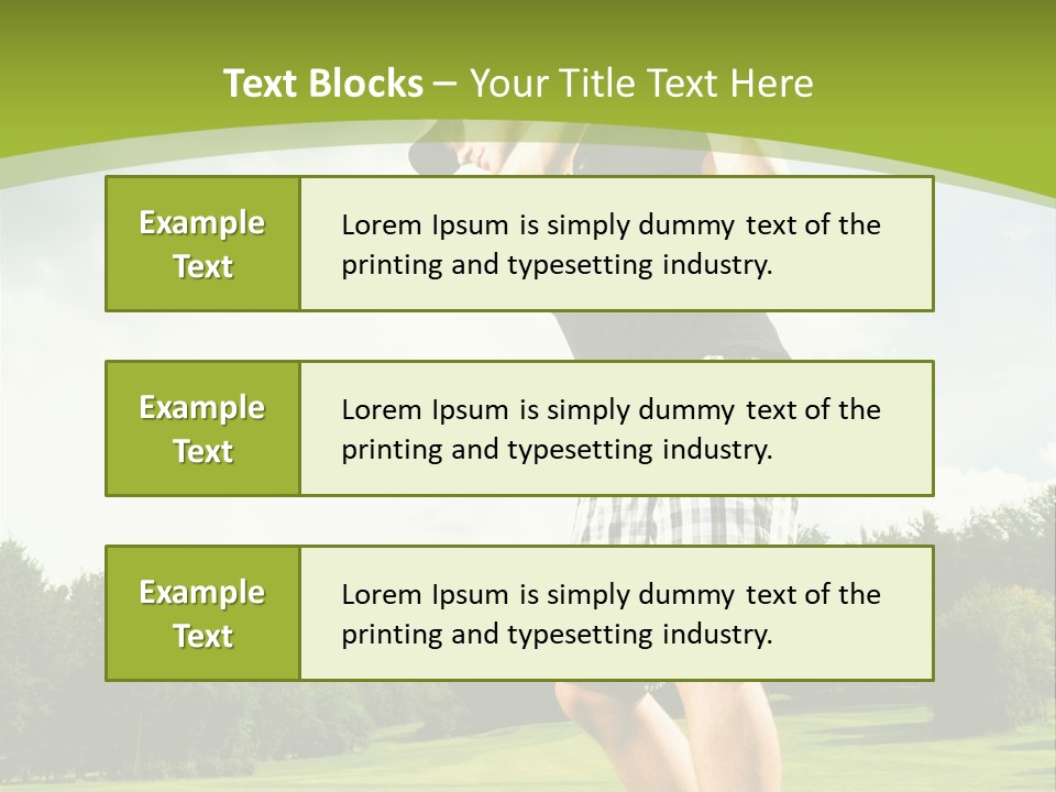 A Man Is Playing Golf On A Green Field PowerPoint Template