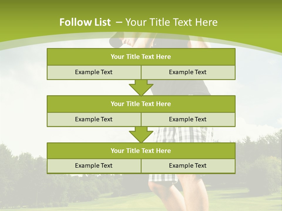 A Man Is Playing Golf On A Green Field PowerPoint Template