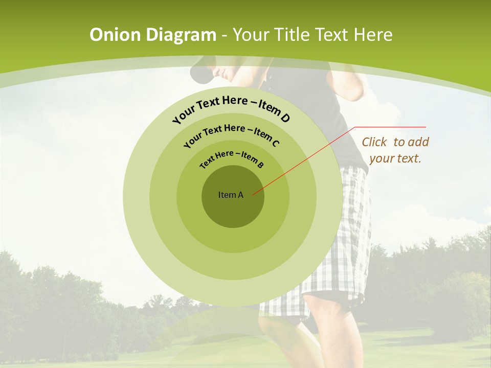 A Man Is Playing Golf On A Green Field PowerPoint Template