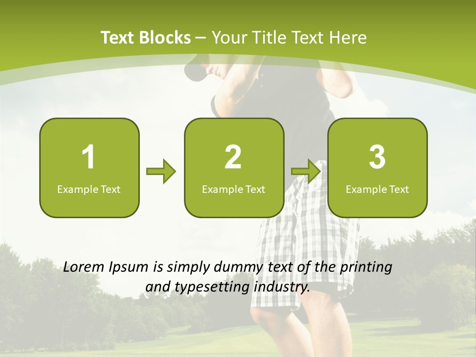 A Man Is Playing Golf On A Green Field PowerPoint Template
