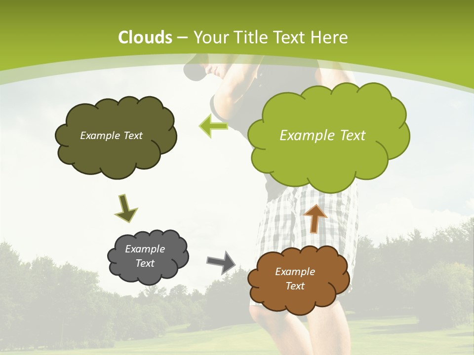 A Man Is Playing Golf On A Green Field PowerPoint Template