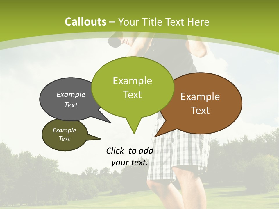 A Man Is Playing Golf On A Green Field PowerPoint Template