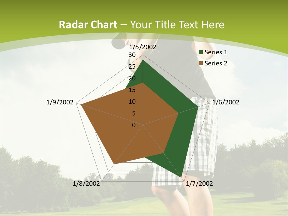 A Man Is Playing Golf On A Green Field PowerPoint Template