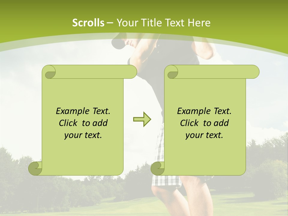 A Man Is Playing Golf On A Green Field PowerPoint Template