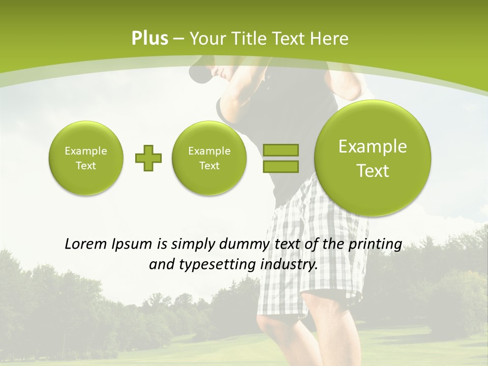 A Man Is Playing Golf On A Green Field PowerPoint Template