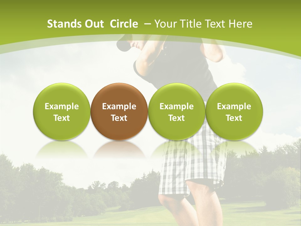A Man Is Playing Golf On A Green Field PowerPoint Template