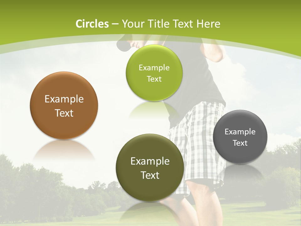 A Man Is Playing Golf On A Green Field PowerPoint Template