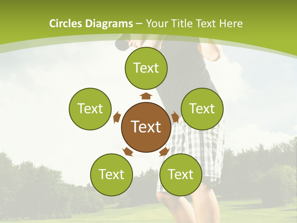 A Man Is Playing Golf On A Green Field PowerPoint Template