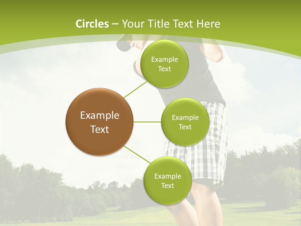 A Man Is Playing Golf On A Green Field PowerPoint Template