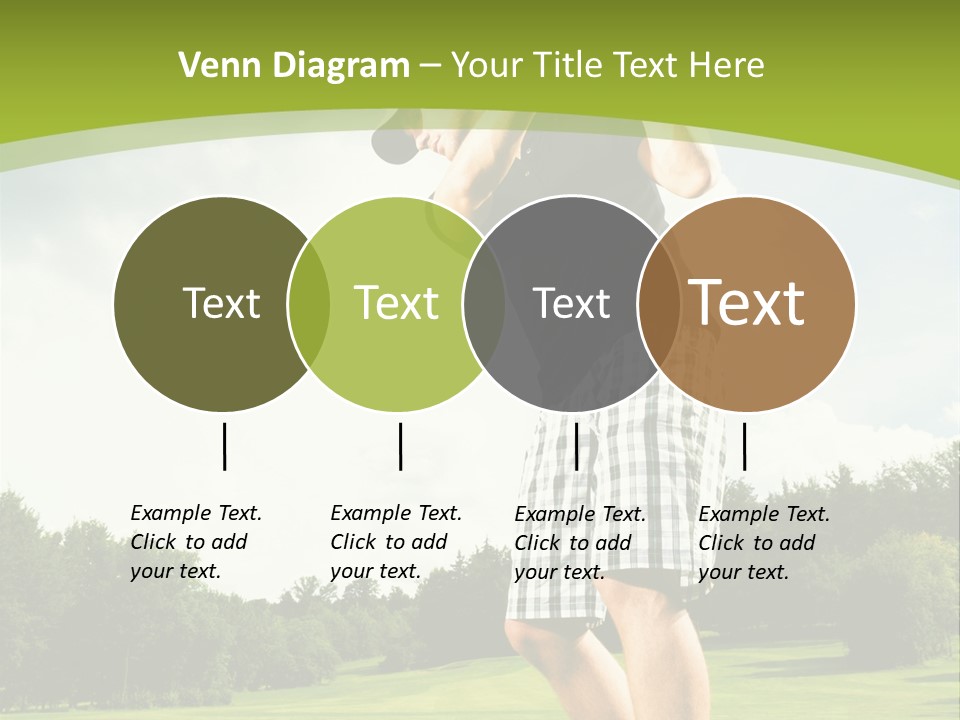 A Man Is Playing Golf On A Green Field PowerPoint Template