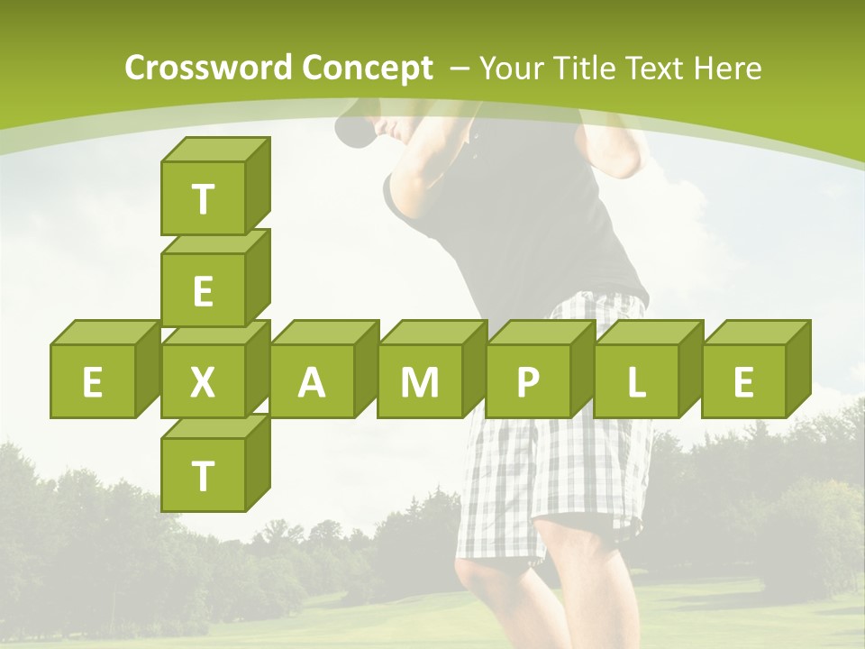 A Man Is Playing Golf On A Green Field PowerPoint Template