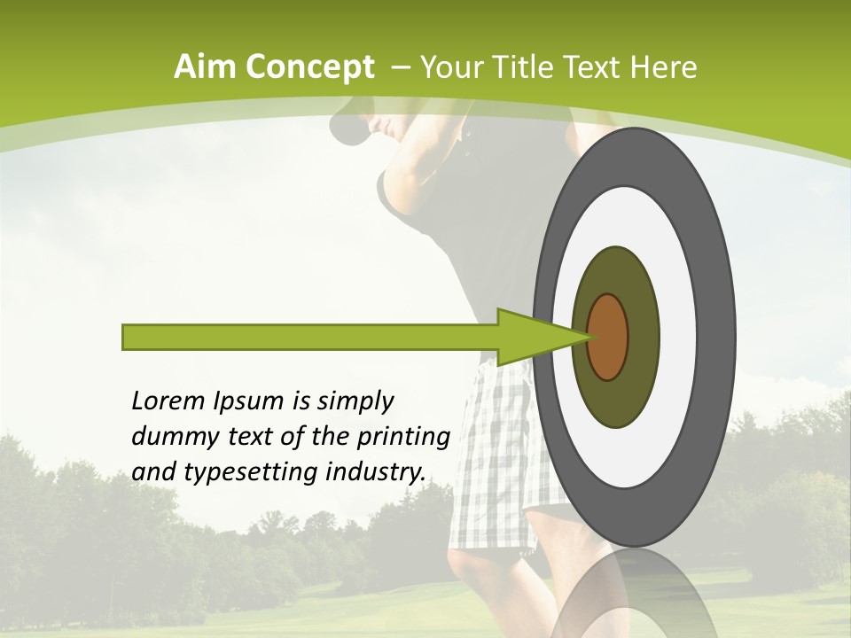 A Man Is Playing Golf On A Green Field PowerPoint Template
