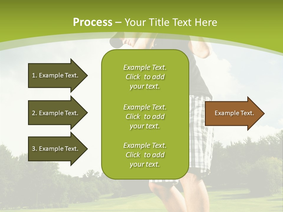 A Man Is Playing Golf On A Green Field PowerPoint Template