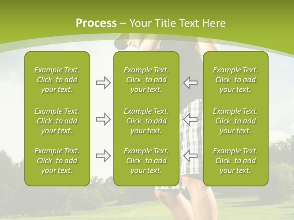A Man Is Playing Golf On A Green Field PowerPoint Template
