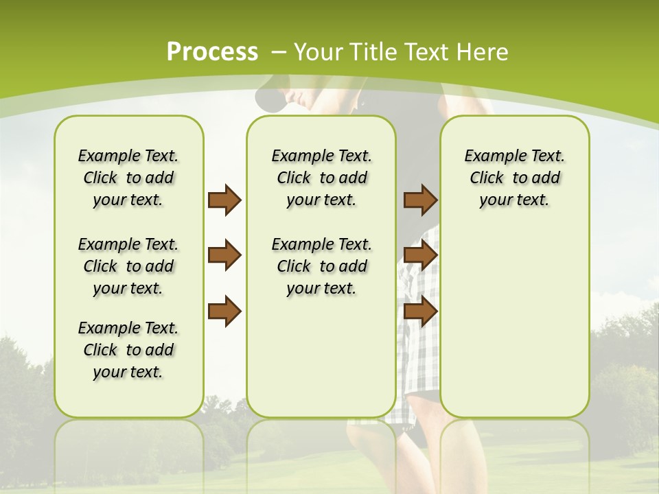 A Man Is Playing Golf On A Green Field PowerPoint Template