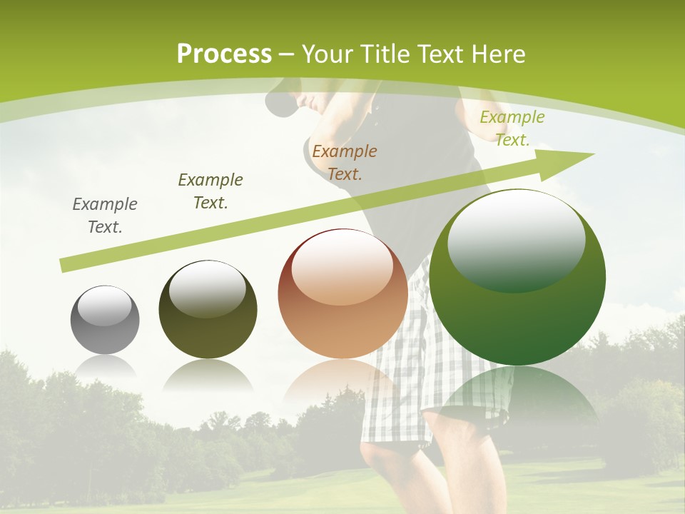 A Man Is Playing Golf On A Green Field PowerPoint Template