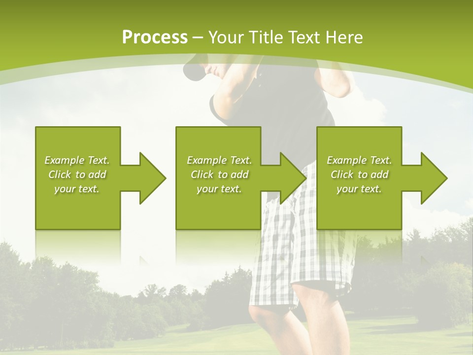 A Man Is Playing Golf On A Green Field PowerPoint Template