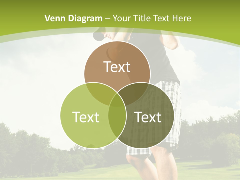 A Man Is Playing Golf On A Green Field PowerPoint Template