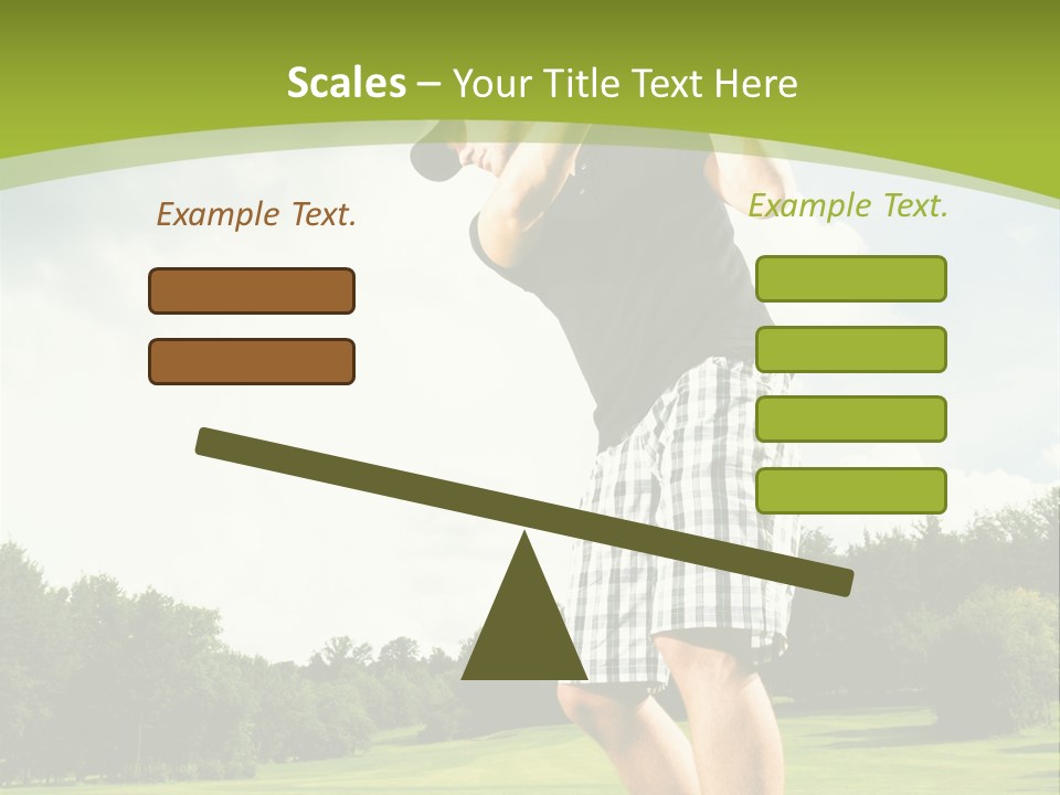 A Man Is Playing Golf On A Green Field PowerPoint Template