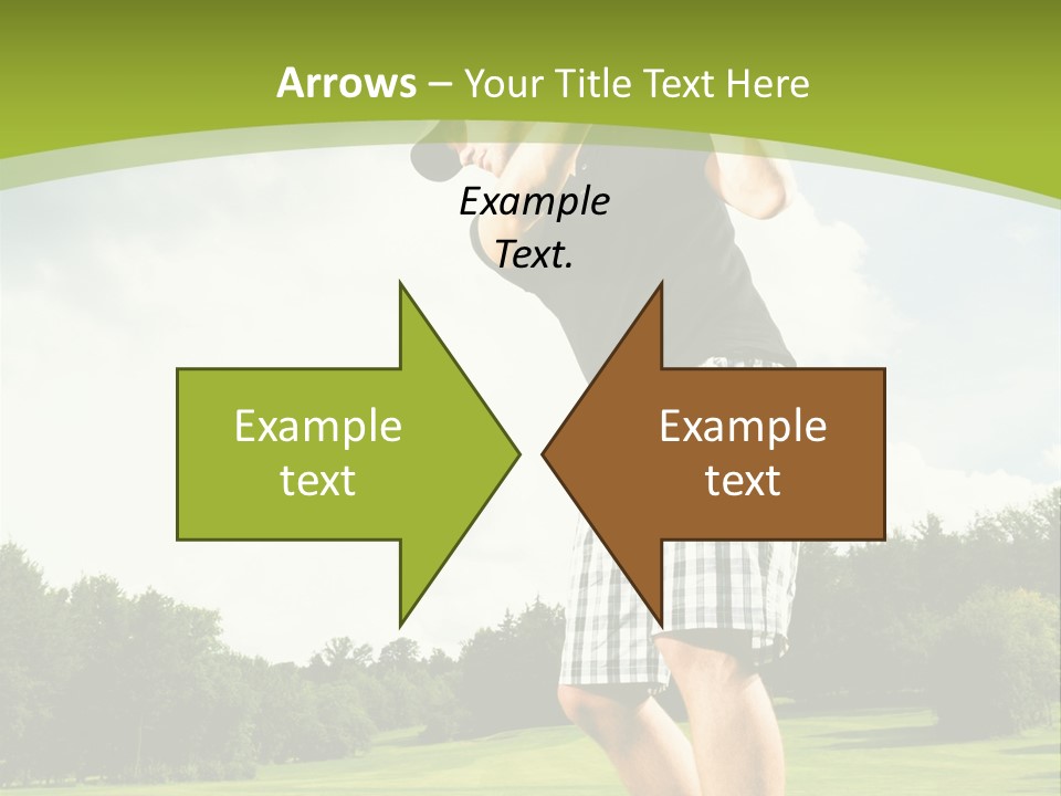 A Man Is Playing Golf On A Green Field PowerPoint Template