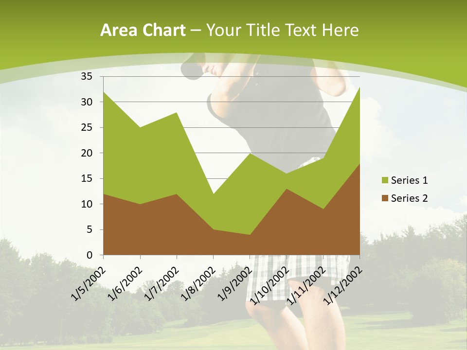 A Man Is Playing Golf On A Green Field PowerPoint Template