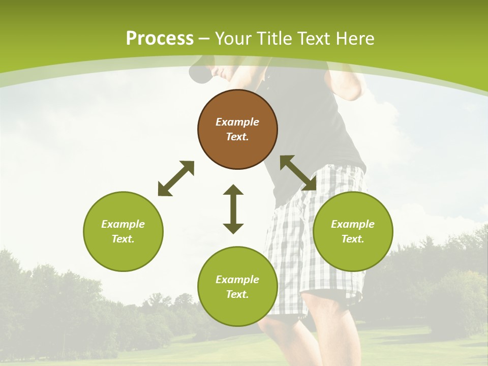 A Man Is Playing Golf On A Green Field PowerPoint Template